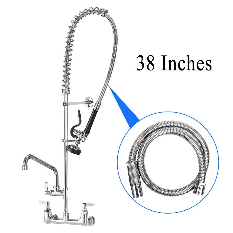 COOLWEST 38 Inch Flexible Stainless Steel Hose Replacement Kit for All Brand Commercial Pre-Rinse Kitchen Sink Faucet (96CM 38") - Image 2